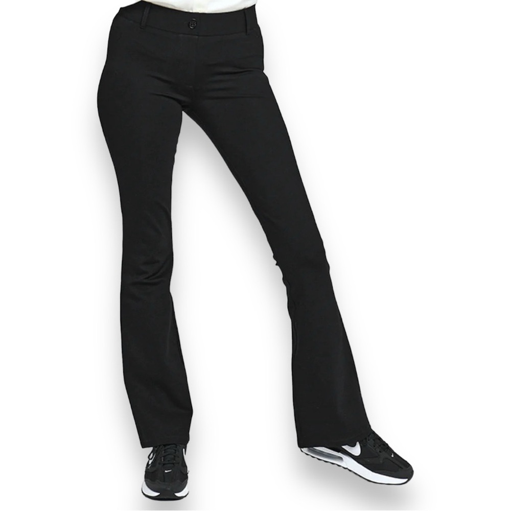 Betabrand Classic Yoga Dress Pant Bootcut Flare Black Size Medium